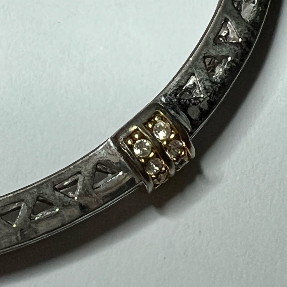 Camrose and Kross JBK Silver Rhinestone Hinged Bangle Bracelet - Picture 9 of 14